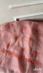 将图像加载到图库查看器中, Women's Lakhnavi Handcrafted Pure Organza Chikankari Unstitched Kurta And Dupatta Set- HONC0333539