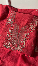 Load image into Gallery viewer, Women's Lakhnavi Handcrafted Mul Chanderi Kurta And Dupatta Set - HONC0268036