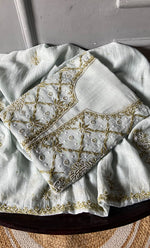 Load image into Gallery viewer, Women's Lakhnavi Handcrafted Mul Chanderi Unstitched Kurta And Dupatta Set- HONC0312985