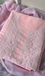 Load image into Gallery viewer, Farah Women's Lakhnavi Handcrafted Cotton Chikankari Suit Material - HONC0276747