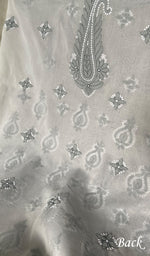 Load image into Gallery viewer, Women's Lakhnavi Handcrafted Unstitched Cotton Chikankari Suit Material - HONC0367459