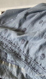Load image into Gallery viewer, Aseel Women's Lakhnavi Handcrafted Mul Chanderi Unstitched Chikankari Full Suit - HONC0342155