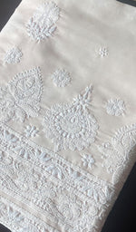 将图像加载到图库查看器中, Women's Lakhnavi Handcrafted Cotton Chikankari Unstitched Kurti Fabric - HONC0241714