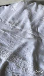 Load image into Gallery viewer, Women's Lucknowi Handcrafted Viscose Georgette Unstitched Chikankari Kurta and Dupatta Set- HONC058168