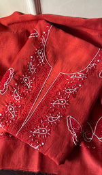 Load image into Gallery viewer, Titlee Women's Lakhnavi Handcrafted Mul Chanderi Unstitched Kurta And Dupatta Set - HONC0282562