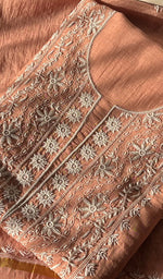 将图像加载到图库查看器中, Women's Lakhnavi Handcrafted Mul Chanderi Unstitched Kurta And Dupatta Set - HONC0287731