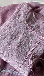 将图像加载到图库查看器中, Women's Lucknowi Handcrafted Kota Cotton Chikankari Semi Stitched Kurta And Dupatta Set - HONC0318329