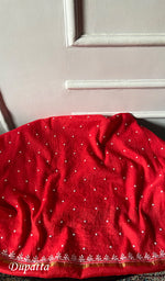 Load image into Gallery viewer, Jazba Women's Lakhnavi Handcrafted Mul Chanderi Unstitched Chikankari Full Suit - HONC0370175