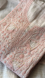 将图像加载到图库查看器中, Women's Lakhnavi Handcrafted Mul Chanderi Semi -stitched Kurta And Dupatta Set - HONC0271879