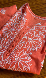 将图像加载到图库查看器中, Women's Lucknowi Handcrafted Cotton Chikankari Kurti - HONC0300995