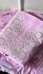 Load image into Gallery viewer, Women's Lakhnavi Handcrafted Cotton Chikankari Suit Material - HONC0232460