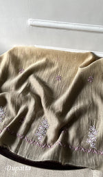 Load image into Gallery viewer, Saziya Women's Lakhnavi Handcrafted Mul Chanderi Semi - stitched Chikankari Full Suit Material - HONC0321284