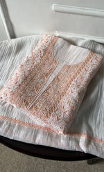 Load image into Gallery viewer, Women's Lakhnavi Handcrafted Maheshwari Mul Chanderi Kurta And Dupatta Set - HONC0312964