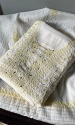 Load image into Gallery viewer, Women's Lakhnavi Handcrafted Mul Chanderi Unstitched Kurta And Dupatta Set- HONC0278933