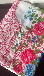 将图像加载到图库查看器中, Women's Lakhnavi Handcrafted Cotton Chikankari Unstitched Kurti Fabric - HONC0284324