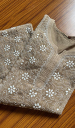 将图像加载到图库查看器中, Women's Lakhnavi Handcrafted Cotton  Chikankari Kurti- HONC0300989