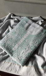 Load image into Gallery viewer, Women's Lakhnavi Handcrafted Maheshwari Mul Chanderi Unstitched Kurta And Dupatta Set - HONC0296495