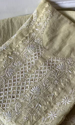 Load image into Gallery viewer, Women's Lakhnavi Handcrafted Mul Chanderi Semi - stitched Kurta And Dupatta Set- HONC0305144