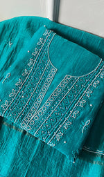 Load image into Gallery viewer, Women's Lakhnavi Handcrafted Mul Chanderi Unstitched Kurta And Dupatta Set - HONC0215480
