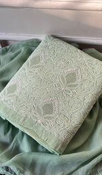 Load image into Gallery viewer, Alayna Women's Lakhnavi Handcrafted Unstitched Cotton Chikankari Suit Material - HONC0294569