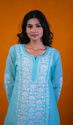 Load image into Gallery viewer, Naira Women's Lucknowi Handcrafted Cotton Chikankari Kurti - HONC0164270