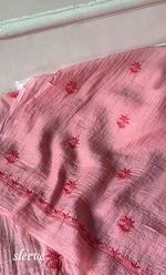 Load image into Gallery viewer, Women's Lakhnavi Handcrafted Mul Chanderi Unstitched Chikankari Full Suit Material - HONC0324503