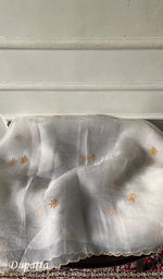 Load image into Gallery viewer, Women's Lakhnavi Handcrafted Pure Organza Chikankari Unstitched Kurta And Dupatta Set- HONC0340861