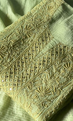 将图像加载到图库查看器中, Women's Lakhnavi Handcrafted Mul Chanderi Semi - Stitched Anarkali And Dupatta Set - HONC0280984