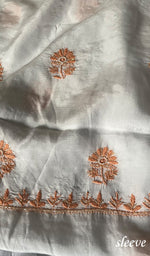 Load image into Gallery viewer, Women's Lucknowi Handcrafted Muslin Chikankari Unstitched Suit Material - HONC0243933