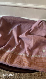 将图像加载到图库查看器中, Women's Lakhnavi Handcrafted Tissue Chanderi Unstitched Kurta And Dupatta Set - HONC0273674