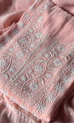 Load image into Gallery viewer, Women's Lakhnavi Handcrafted Mul Chanderi Semi - Stitched Kurta And Dupatta Set - HONC0307152