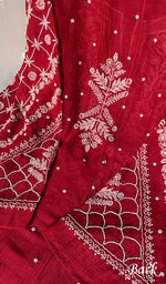 Load image into Gallery viewer, Maira Women's Lakhnavi Handcrafted Mul Chanderi Semi - Stitched Anarkali Kurta And Dupatta Set - HONC0251759