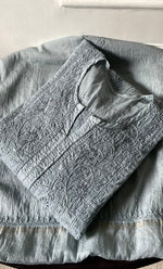 Load image into Gallery viewer, Women's Lakhnavi Handcrafted Mul Chanderi Semi - stitched Chikankari Full Suit Material - HONC0319558