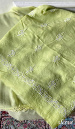 将图像加载到图库查看器中, Women's Lakhnavi Handcrafted Cotton Unstitched Chikankari Suit Material - HONC0360798