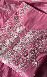 Load image into Gallery viewer, Women's Lakhnavi Handcrafted Tissue Chanderi Semi-Stitched Anarkali And Dupatta Set - HONC0323636