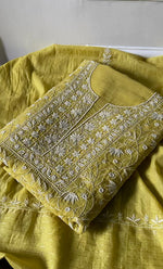Load image into Gallery viewer, Women's Lakhnavi Handcrafted Mul Chanderi Unstitched Kurta And Dupatta Set- HONC0309531