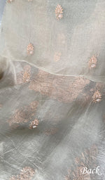 Load image into Gallery viewer, Women's Lakhnavi Handcrafted Pure Organza Chikankari Unstitched Kurta And Dupatta Set - HONC0352105
