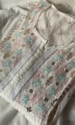 Load image into Gallery viewer, Women's Lakhnavi Handcrafted Mul Chanderi Semi - Stitched Kurta And Dupatta Set- HONC0316297