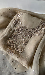 Load image into Gallery viewer, Marifa Women's Lakhnavi Handcrafted Pure Organza Chikankari Unstitched Kurta And Dupatta Set- HONC0300635