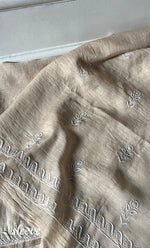 将图像加载到图库查看器中, Women's Lakhnavi Handcrafted Unstitched Munga Silk Chikankari Kurta And Dupatta Set- HONC0337754