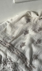 Load image into Gallery viewer, Saanvi Women's Lakhnavi Handcrafted Mul Chanderi Unstitched Kurta And Dupatta Set- HONC0337747