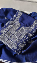 将图像加载到图库查看器中, Women's Lakhnavi Handcrafted Munga Silk Chikankari Kurta And Dupatta Set- HONC0273488