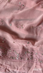 Load image into Gallery viewer, Women's Lakhnavi Handcrafted Viscose Georgette Chikankari Full Suit Material - HONC0270932