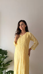Load image into Gallery viewer, Women's Lakhnavi Handcrafted Modal Cotton Chikankari Kurti And Plazzo Set - HONC0371322