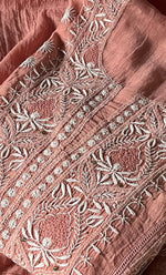 Load image into Gallery viewer, Women's Lakhnavi Handcrafted Mul Chanderi Semi - Stitched Kurta And Dupatta Set - HONC0284757