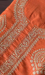 Load image into Gallery viewer, Lucknowi Handcrafted Munga Silk Chikankari Unstitched Men's Kurta Fabric - HONC0327311