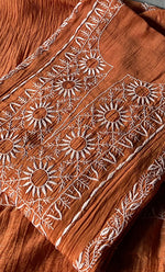将图像加载到图库查看器中, Women's Lakhnavi Handcrafted Mul Chanderi Semi - Stitched Kurta And Dupatta Set - HONC0308702