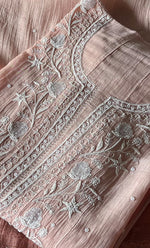 Load image into Gallery viewer, Women's Lakhnavi Handcrafted Mul Chanderi Semi - Stitched Anarkali And Dupatta Set - HONC0305927