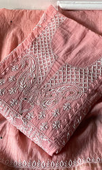 Load image into Gallery viewer, Women's Lakhnavi Handcrafted Mul Chanderi Semi - stitched Kurta And Dupatta Set- HONC0282407