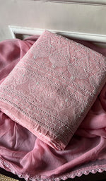 Load image into Gallery viewer, Alayna Women's Lakhnavi Handcrafted Unstitched Cotton Chikankari Suit Material - HONC0294559
